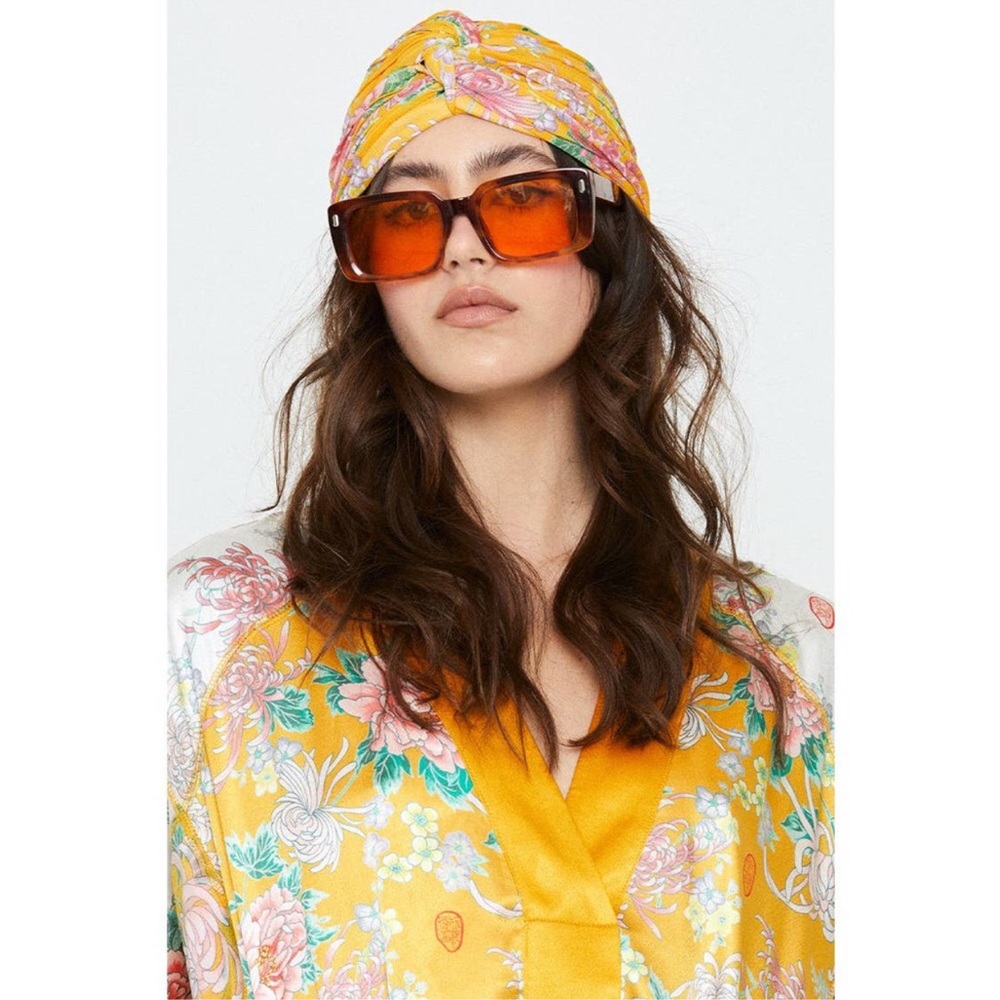 We are Hah women’s nite cap in marigold color floral ruched